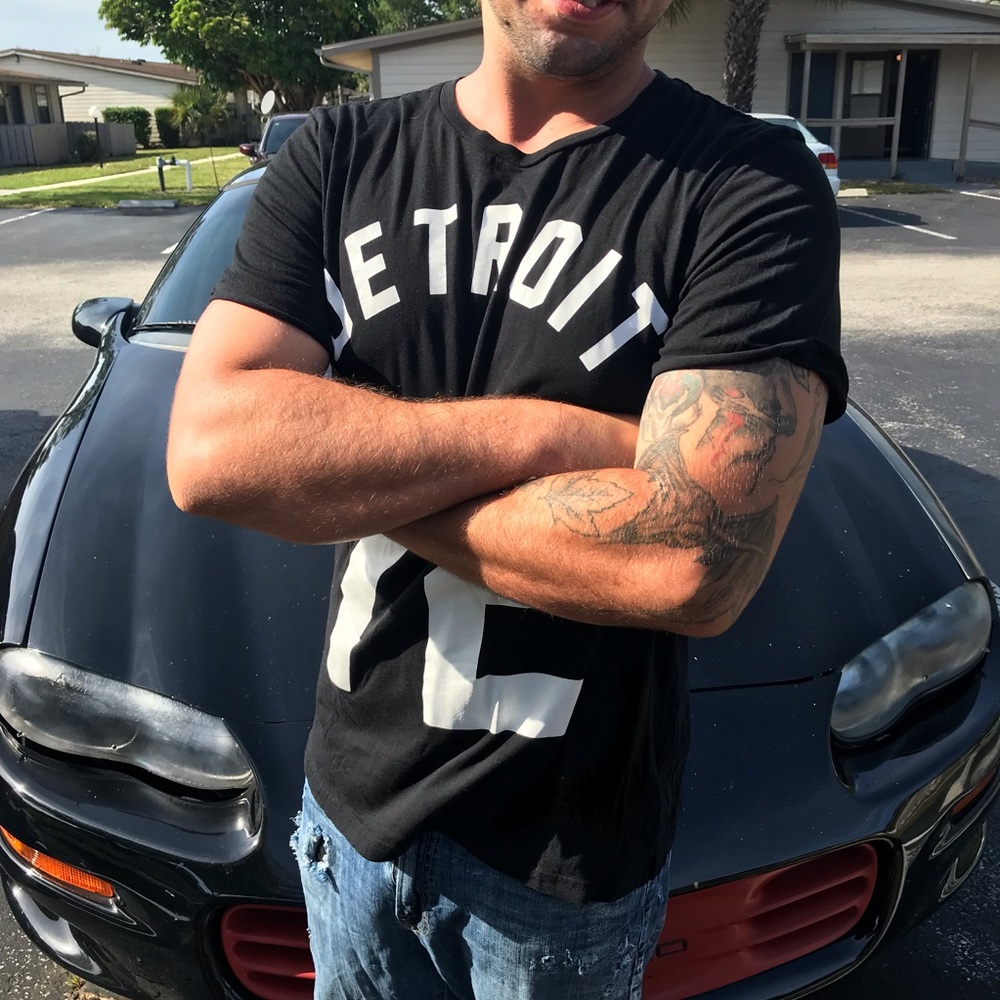 H&M “Detroit 72” Graphic Tee T-shirt Large Black